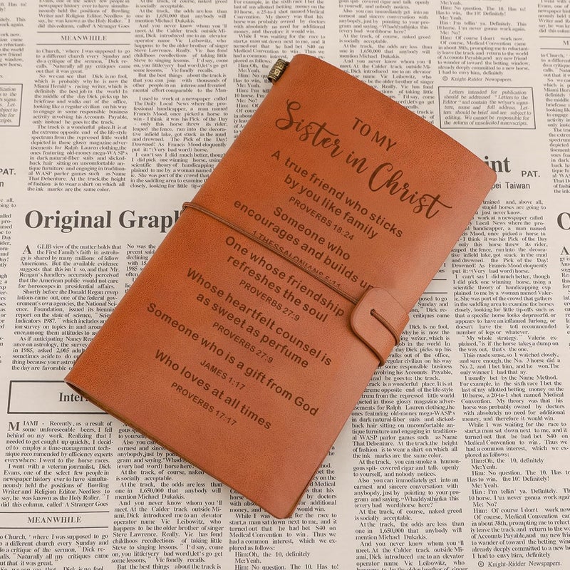 JOYKWE Christian Sister Gift from Sister Leather Journal Gift, Sister in Christ Gifts for Sister, Bible Verse Religious Sisters Gift, Sister Friends Friendship Faith Gifts, Secret Sister Gifts - Image 3